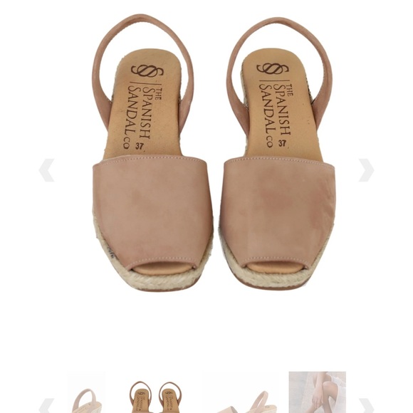 TAN NUBUCK ESPADRILLE WEDGES SPANISH SANDAL CO. - Picture 4 of 4